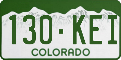 CO license plate 130KEI