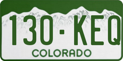 CO license plate 130KEQ