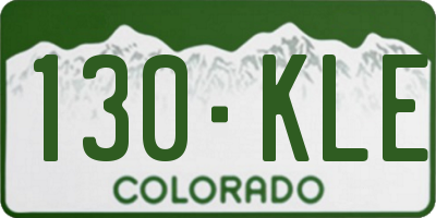 CO license plate 130KLE