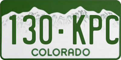 CO license plate 130KPC