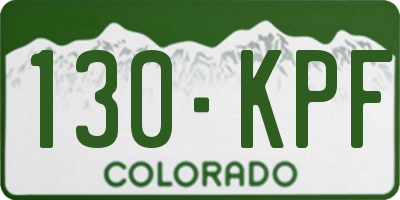 CO license plate 130KPF