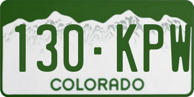 CO license plate 130KPW