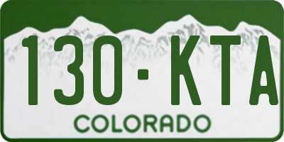CO license plate 130KTA