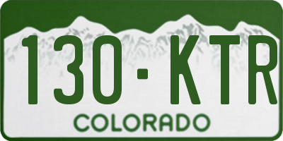 CO license plate 130KTR