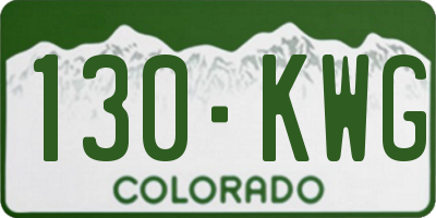 CO license plate 130KWG