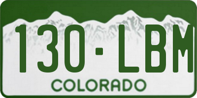 CO license plate 130LBM