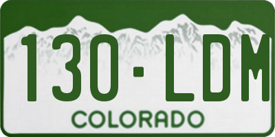CO license plate 130LDM