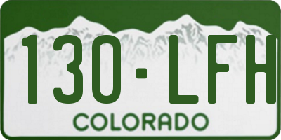 CO license plate 130LFH