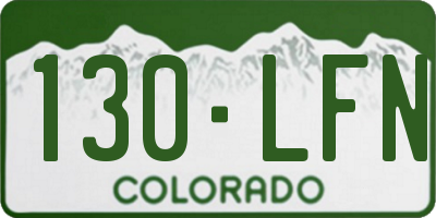 CO license plate 130LFN