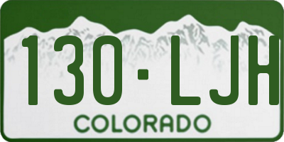 CO license plate 130LJH