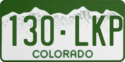 CO license plate 130LKP