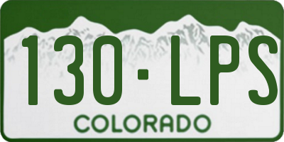CO license plate 130LPS