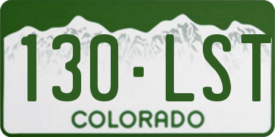 CO license plate 130LST