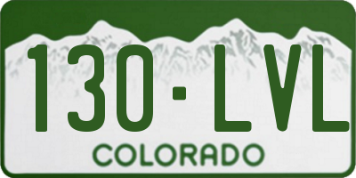 CO license plate 130LVL