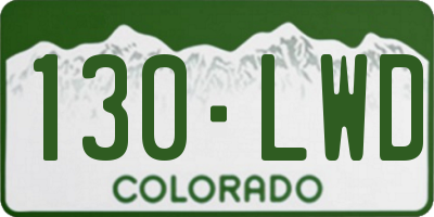CO license plate 130LWD