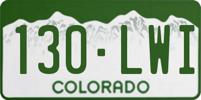 CO license plate 130LWI