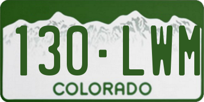 CO license plate 130LWM