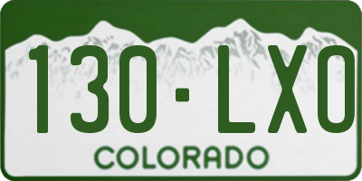 CO license plate 130LXO