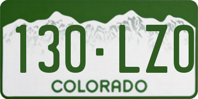 CO license plate 130LZO