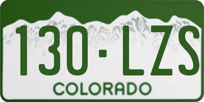 CO license plate 130LZS