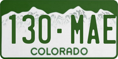 CO license plate 130MAE