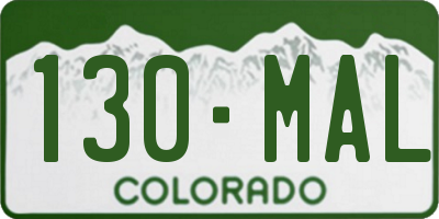 CO license plate 130MAL