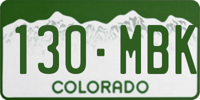 CO license plate 130MBK