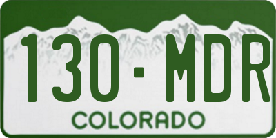 CO license plate 130MDR