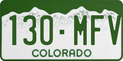 CO license plate 130MFV