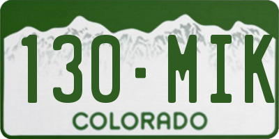 CO license plate 130MIK