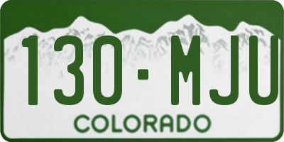 CO license plate 130MJU