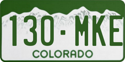 CO license plate 130MKE
