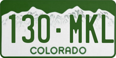 CO license plate 130MKL