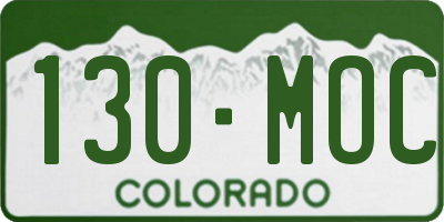 CO license plate 130MOC