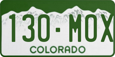 CO license plate 130MOX