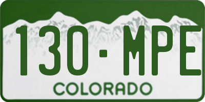 CO license plate 130MPE