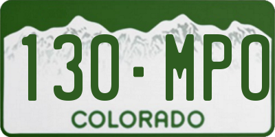 CO license plate 130MPO