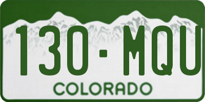 CO license plate 130MQU