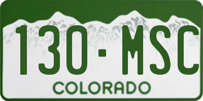 CO license plate 130MSC