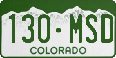 CO license plate 130MSD