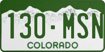 CO license plate 130MSN