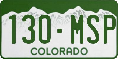 CO license plate 130MSP