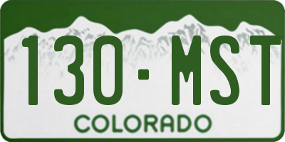 CO license plate 130MST