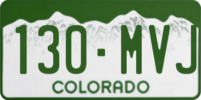 CO license plate 130MVJ