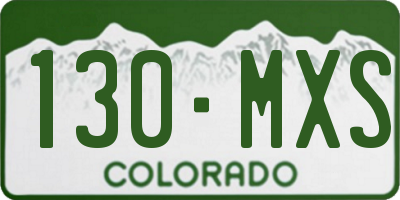 CO license plate 130MXS