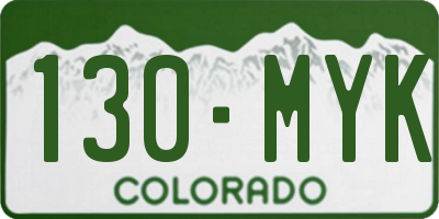 CO license plate 130MYK