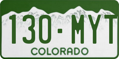 CO license plate 130MYT