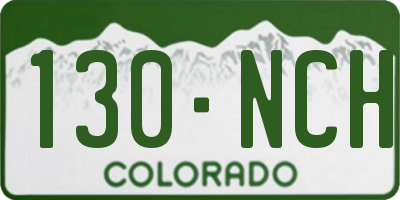 CO license plate 130NCH