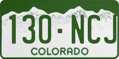 CO license plate 130NCJ