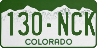 CO license plate 130NCK